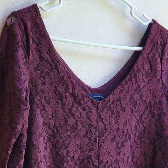 American Eagle Outfitters Lace V-Neck Blouse M - Picture 4 of 11